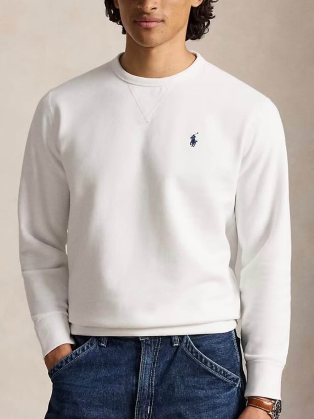 RL Ralph Lauren Men’s Cream Fleece Sweatshirt - L